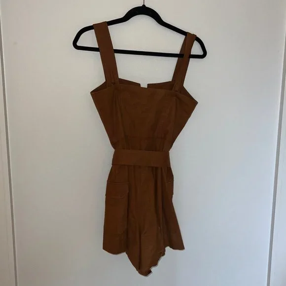 L'Academie Shauntie Romper in Brown, Size Small - Picture 7 of 7
